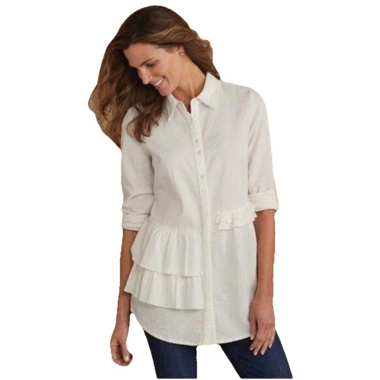 Soft-Surroundings Women's White Blouse